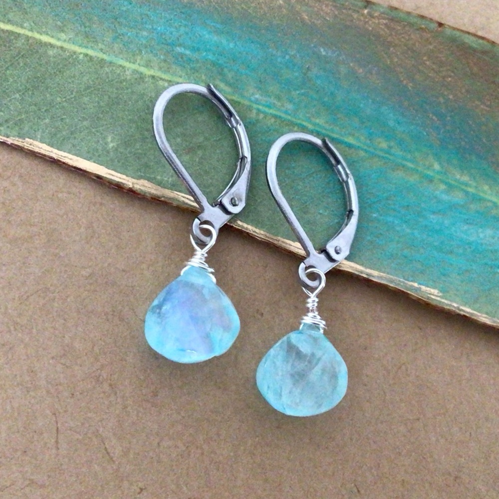 Natural Aquamarine Sundance Charm Earrings - Picture 11 of 12